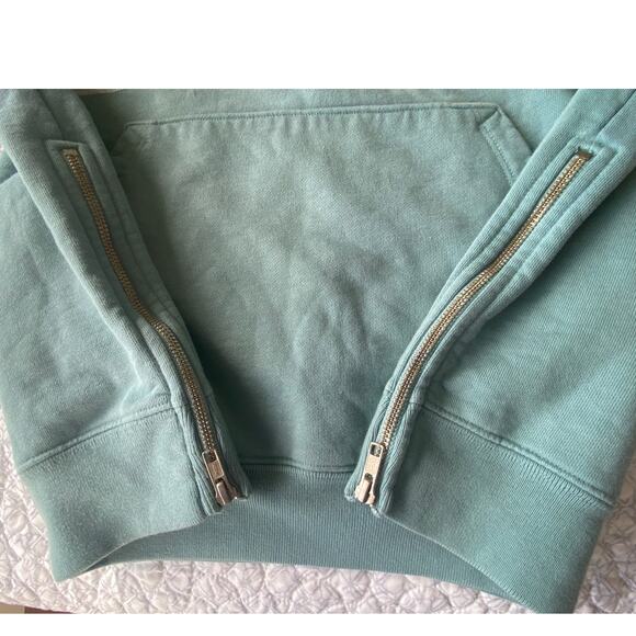 Some Ware Logo Embroidered Hoodie Organic Loopback Cotton Zen Green Size Large - Picture 10 of 13